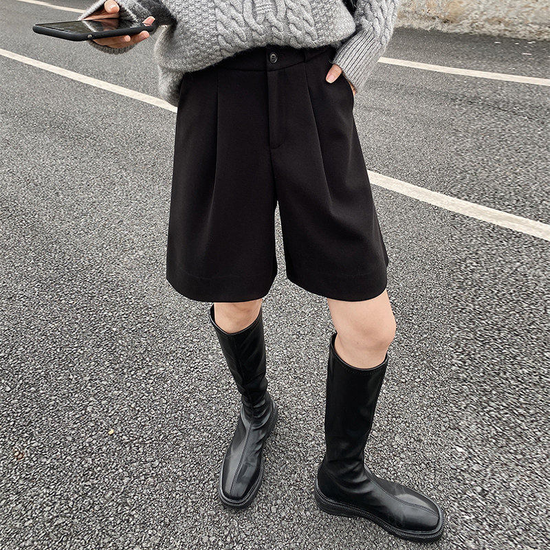 毛呢短裤女秋冬季2025年