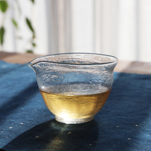 日式耐热不规则玻璃公道杯茶席主人分茶器功夫敬茶杯子茶道冲茶杯