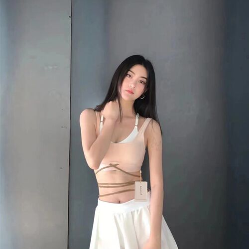 时尚设计感吊带背心女小众2024夏季新款辣妹裤裙运动套装网球服火