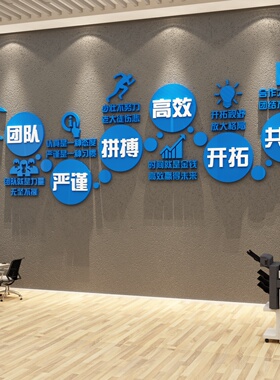 企业文化办公室墙面装饰团队励志标语贴纸公司会议室背景楼梯布置