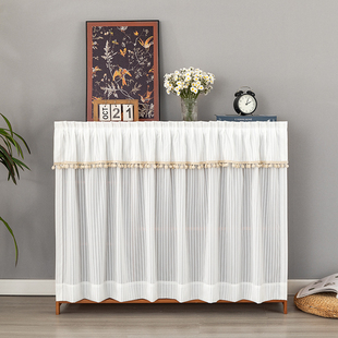 蕾丝衣柜帘子遮挡防尘门帘免打孔书柜架橱柜鞋柜杂货架储物柜帘布