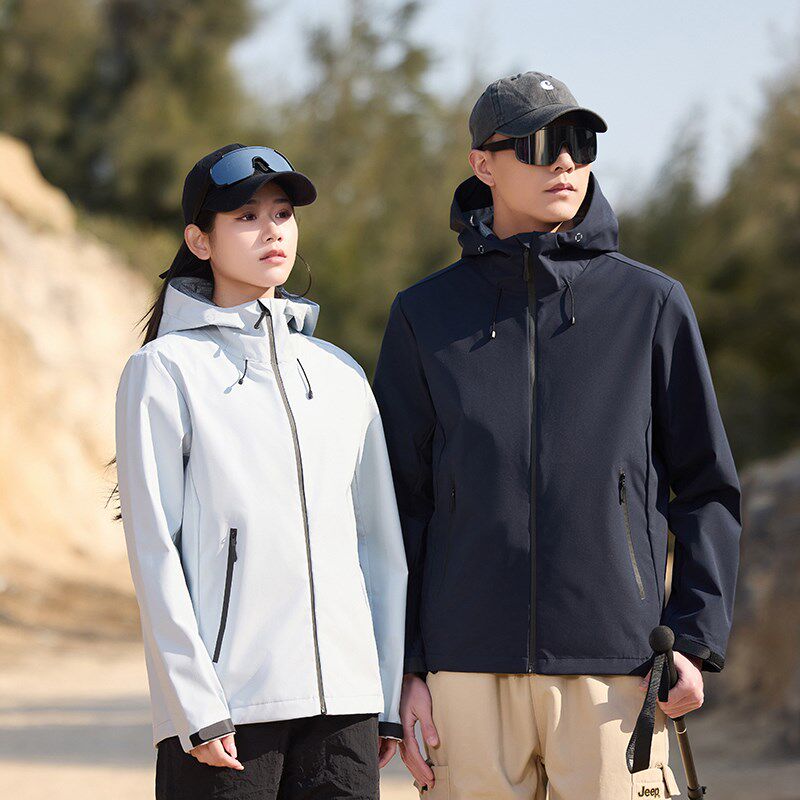 春季冲锋衣男女防风夹克2025年新款情侣男士单衣户外运动休闲外套