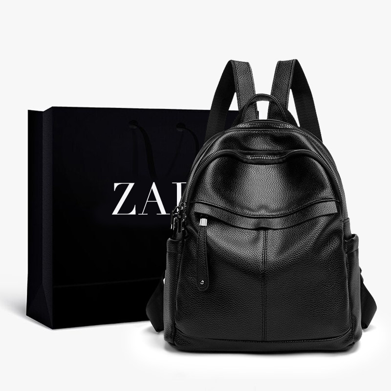 高级质感真皮双肩包女2020新款韩版百搭头层牛皮女士休闲防盗背包