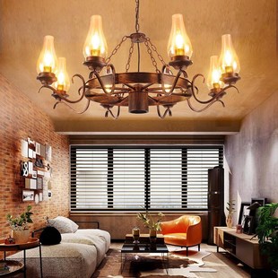 复古美式乡村铁艺吊灯餐厅客厅酒店民宿火锅店饭店包厢餐饮店吊灯