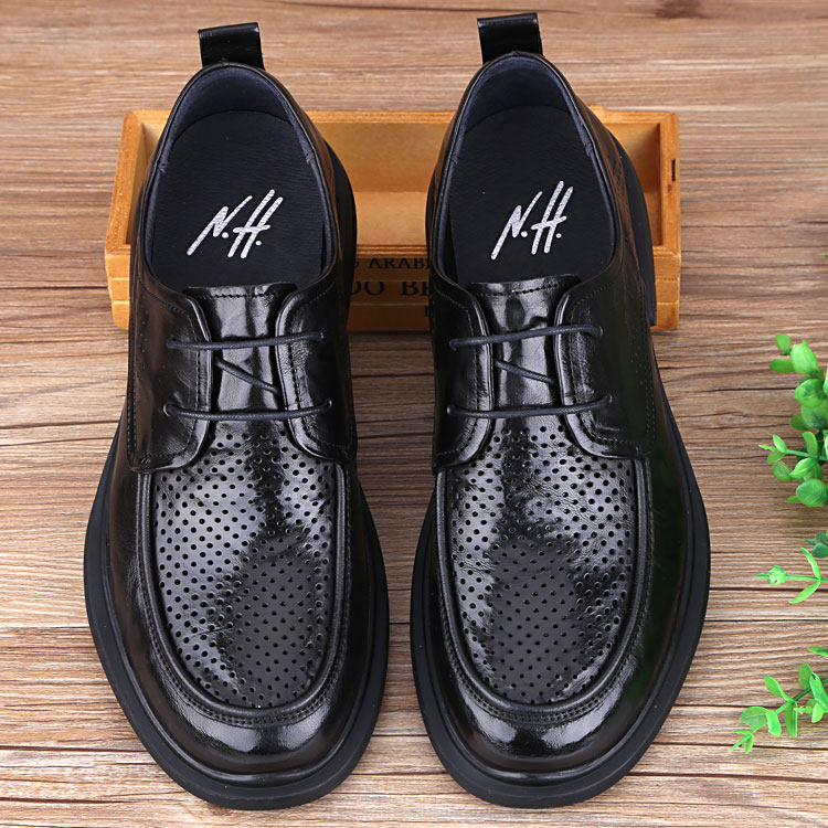 夏季男凉鞋厚底真皮商务休闲皮鞋洞洞鞋镂空透气大头皮鞋防滑英伦,流行男鞋,洞洞鞋,淘宝优惠券,粉丝福利购,淘宝优惠卷