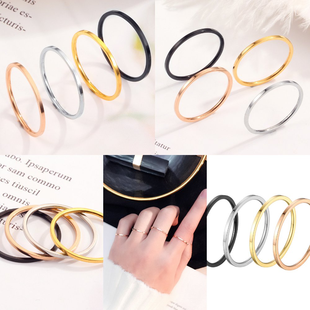 钛钢爆款情侣极细光戒指/指环