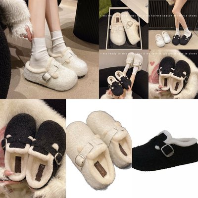 新款冬季厚底棉拖加绒保暖棉鞋女