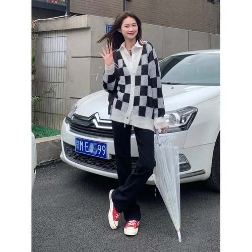 THRE12 秋季新E款裤高腰直筒牛BGG仔女窄版高弹力黑地色裤子拖显