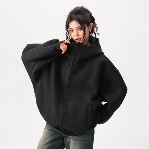 BWKA美式磅廓形空气层男卫W-W10261衣开衫女绒秋冬加加重厚设计感