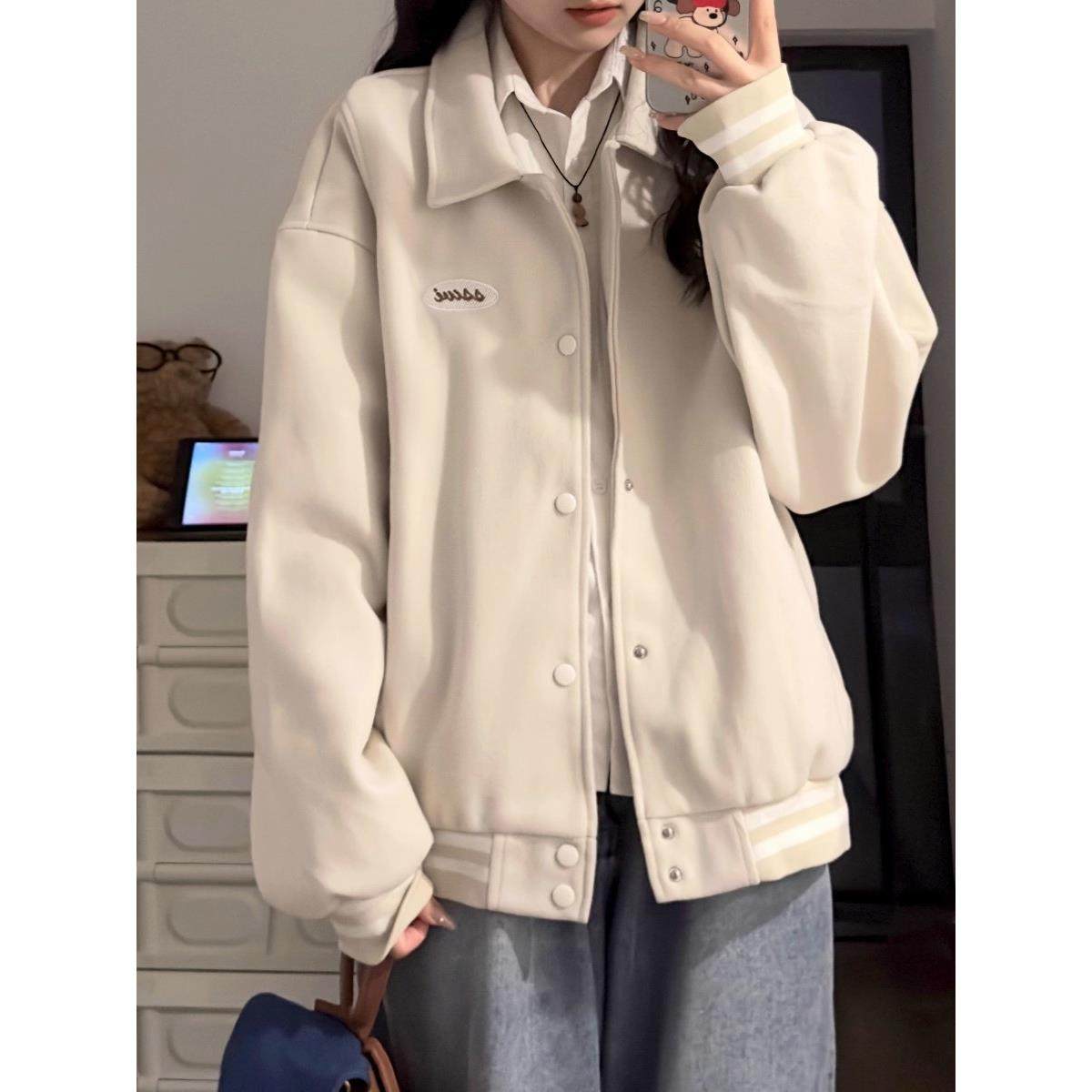 5美式复古棒服外套女XXS秋季20新款设计感小个子休闲夹克上球衣2