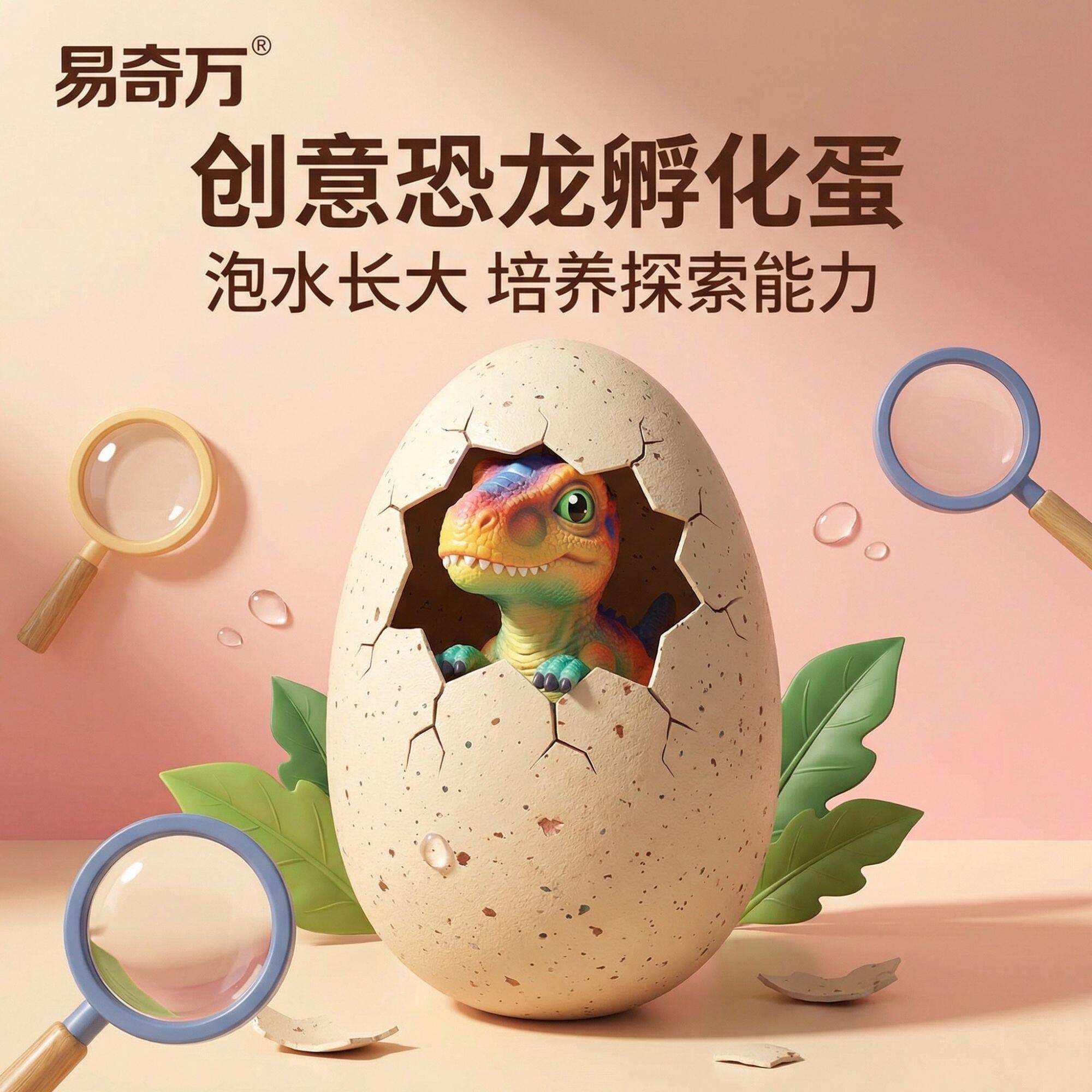 恐龙蛋孵化蛋泡水变大仿真动物玩偶男孩儿童三角龙霸王龙玩具w