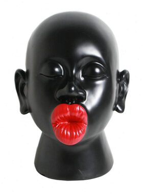 北欧样板间红黑色家居饰品树脂摆件现代艺术雕塑摆设抽象头像人唇