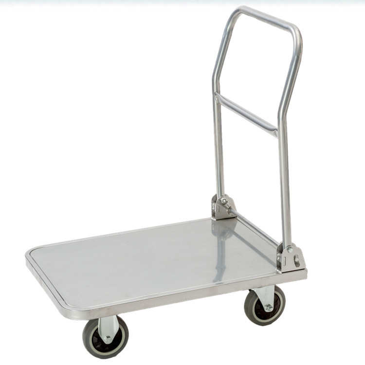 銹手201推拉拖车小推车s静音货平板推车折叠不304鋼工具车不锈钢