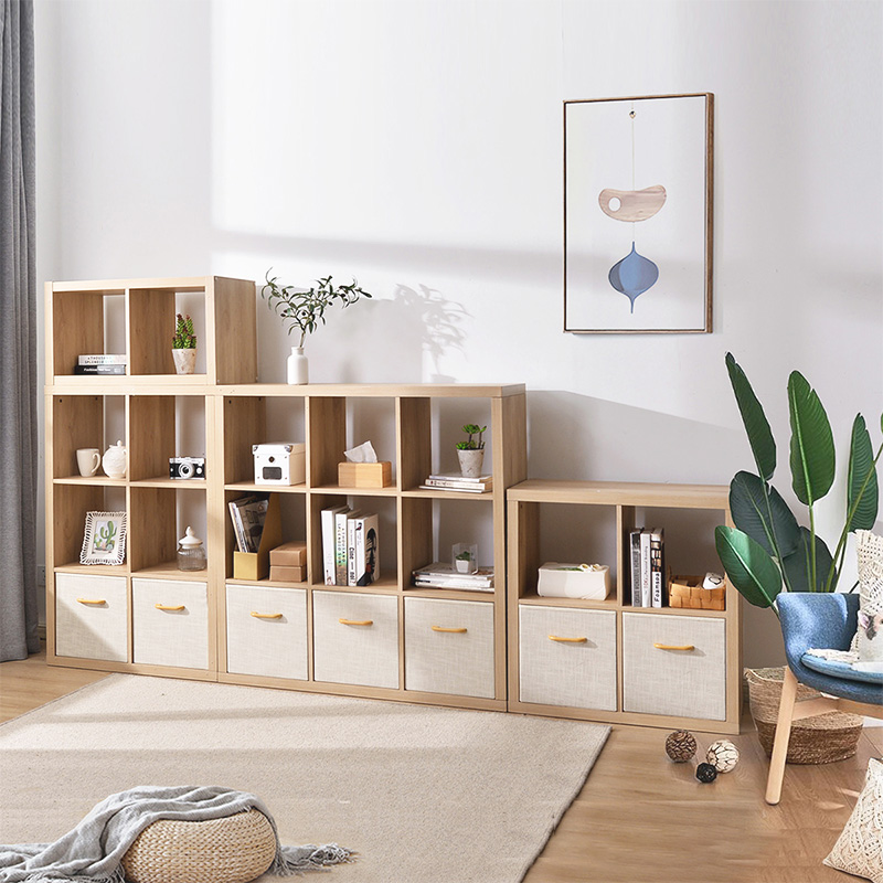 自由组合抽屉式木质格子收纳柜子D简约现代客厅储物柜书柜整理柜