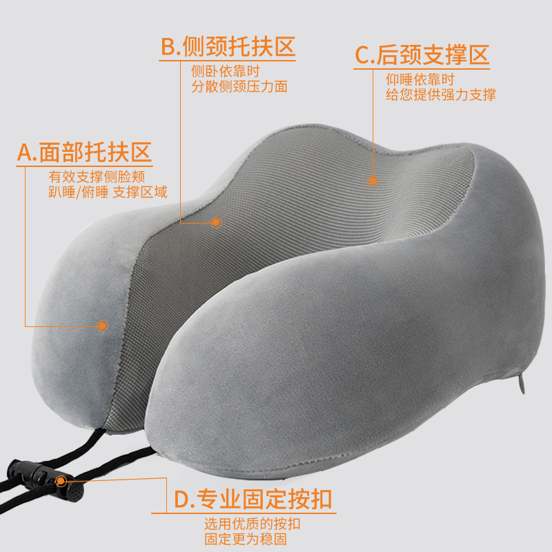 u型枕护颈枕专用脖枕记忆棉飞机枕脖子靠枕办公室S午睡u形枕头夏