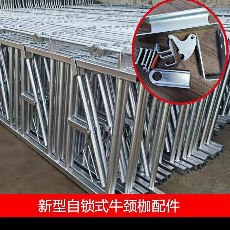 单开活位牛颈枷双开牛颈夹6米8位自锁牛颈夹牛场设备饲料全自动