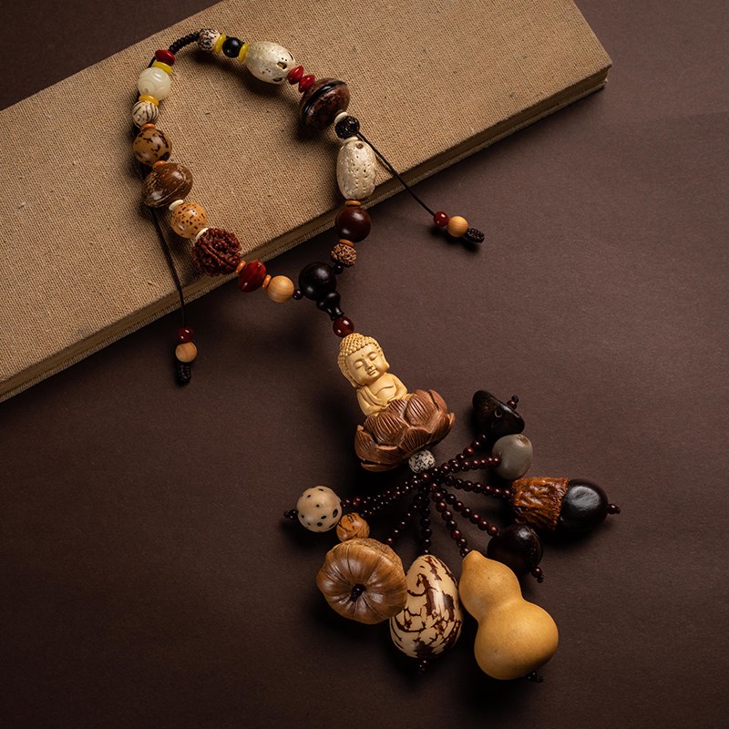 大善堂十八子菩提桃木莲花观x音佛男女汽车挂件车内吊饰坠饰平安