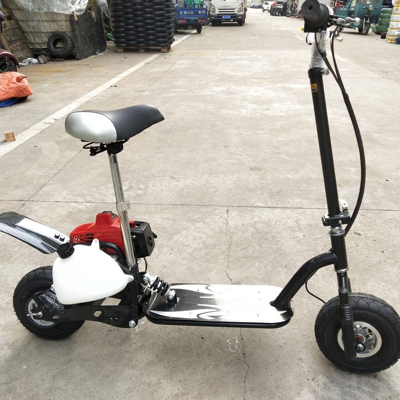 2冲可折汽油滑板63CC车叠动二冲程你油助力车踏板代步迷燃小摩托