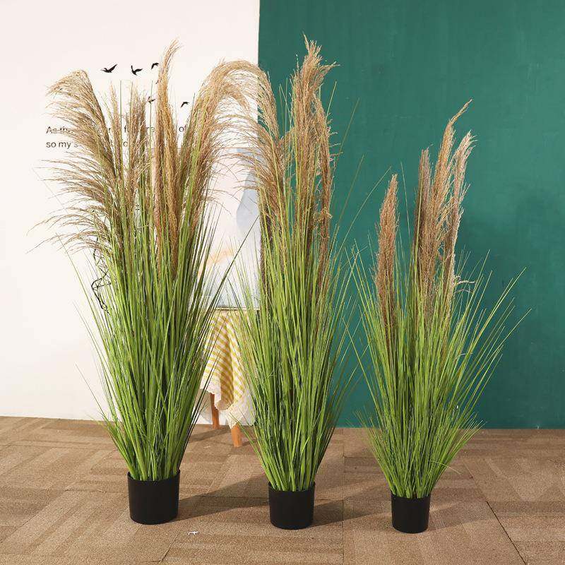 北欧植物芦苇草仿真花盆栽干花狗尾巴草客厅假绿植摆件落地摆装饰