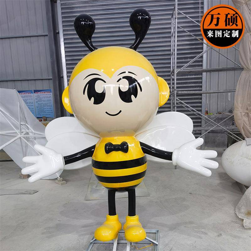 户外幼儿园卡通蜜蜂玻璃钢雕塑售楼部景区草坪仿真动物装饰品摆件