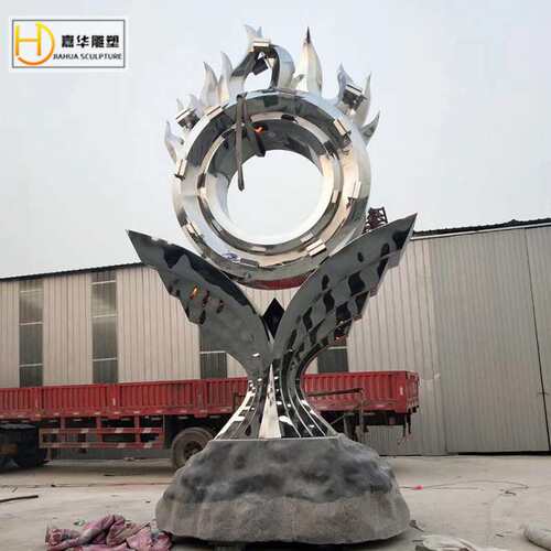 城市户外景观不锈钢雕塑广场园林抽象设计玻璃钢制作装饰摆件