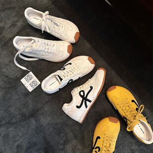 2026新款女鞋厚底羊皮德训阿甘鞋罗伊威真皮百搭5cm内增高舒适