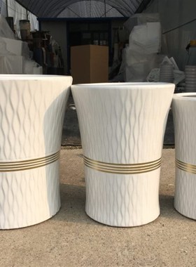 白色树皮纹幸福树平o安树散尾葵绿萝发财树特大号大号陶瓷花盆