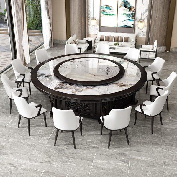 酒店电动大圆桌新中式实木2.6m餐桌20人别墅高端会所岩板火锅桌子,住宅家具,岩板餐桌,淘宝优惠券,粉丝福利购,淘宝优惠卷