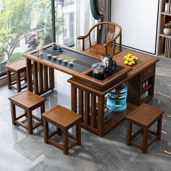 X斝1橡胶木可旋转移动阳台小户型茶桌茶台桌椅组合烧水泡茶一体,商业/办公家具,茶台/茶桌,淘宝优惠券,粉丝福利购,淘宝优惠卷