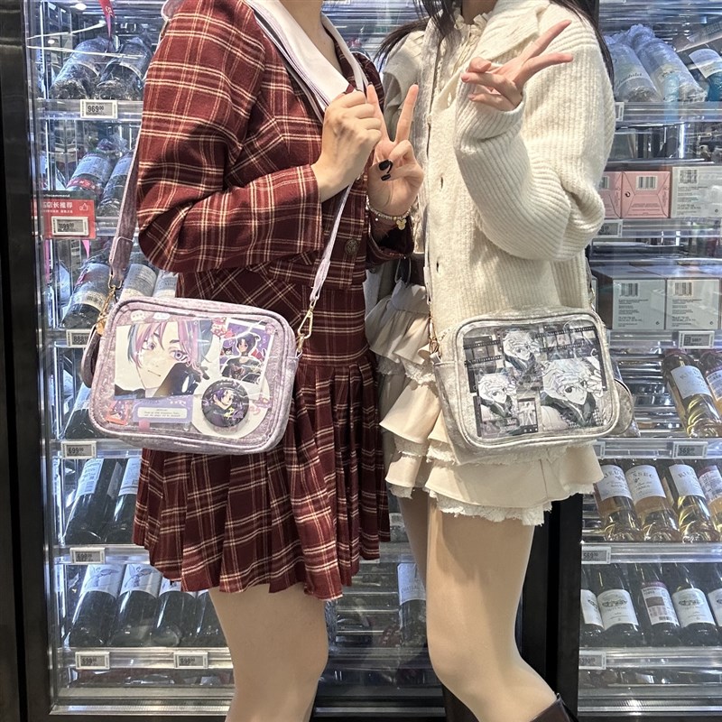 Seraphim原创【斜挎痛】基础E款休闲风小食量牛仔漆皮斜挎痛包