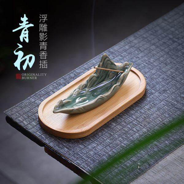 青莲陶瓷仿古线香插家用室内香炉香托插香底座茶道焚香熏香点香盒,家居饰品,香薰炉,淘宝优惠券,粉丝福利购,淘宝优惠卷