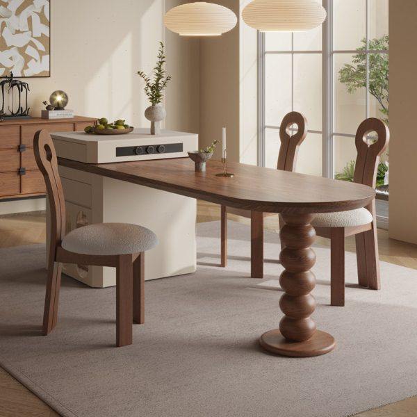 中古风胡桃色岛台餐桌一体可伸缩家用厨房齐平实木多功能高级倒台,住宅家具,岛台餐桌,淘宝优惠券,粉丝福利购,淘宝优惠卷