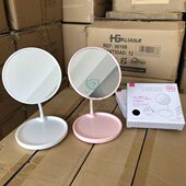 日单 台式 桌面化妆镜带托盘简约可调节角度便携梳妆镜子