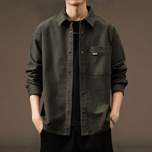 外套男 毛衣男春秋宽松潮牌毛线衣休闲针织衫 美式 复古重磅V领开衫