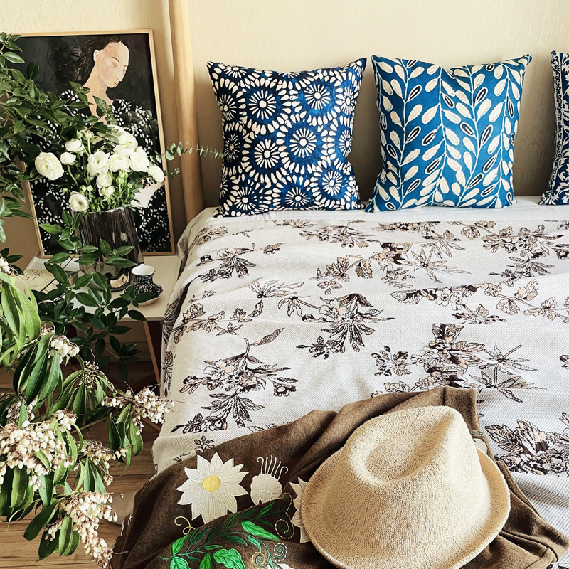 新品春夏A类纯棉卧室盖毯美式乡村空调毯复古床盖厚床单密实不皱,床上用品,休闲毯/毛毯/绒毯,淘宝优惠券,粉丝福利购,淘宝优惠卷