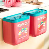 厨房垃圾桶挂式 家用2025新款 粉蓝大号大容量厨余垃圾免弯腰筒