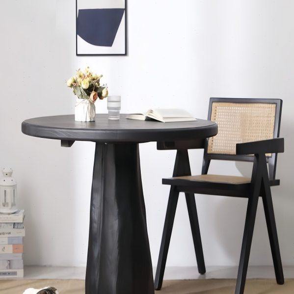 侘寂风实木碳化黑色圆形茶几桌小户型餐桌咖啡桌原木休闲桌椅组合,住宅家具,家用茶台/茶桌,淘宝优惠券,粉丝福利购,淘宝优惠卷