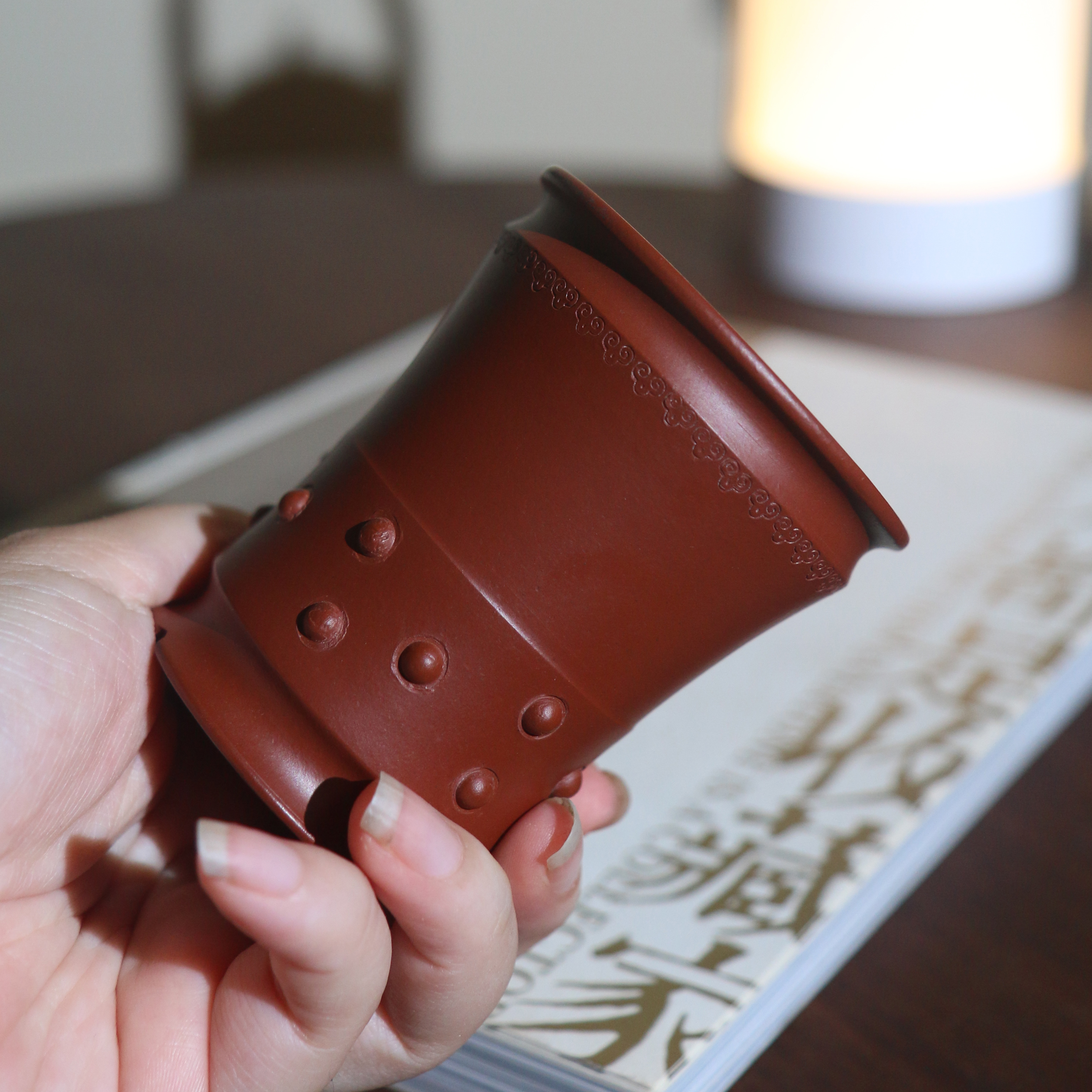 紫砂花盆微型盆景盆鼓丁盆朱x泥大红袍把玩茶宠茶桌茶台小摆件