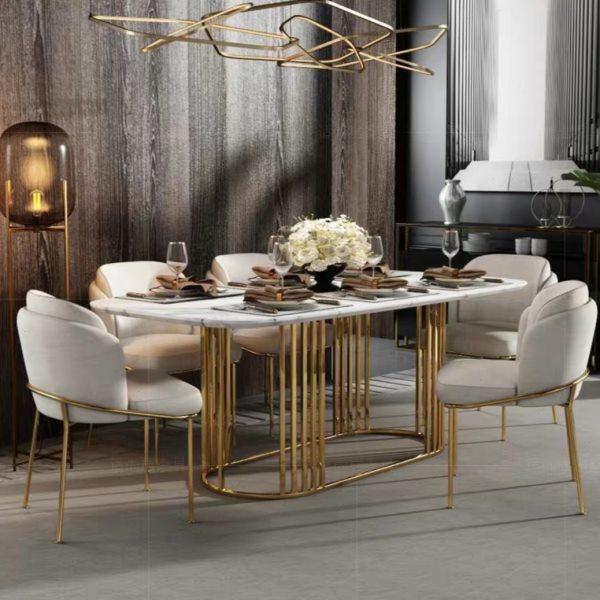 意式现代简约大理石餐桌椅组合轻奢小户型家用长方形岩板吃饭桌子,住宅家具,大理石餐桌,淘宝优惠券,粉丝福利购,淘宝优惠卷