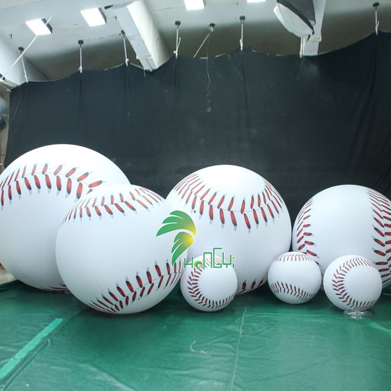 厂家直销PVC充气棒球模型LOGO图案印刷充气广告球体育馆活动装饰