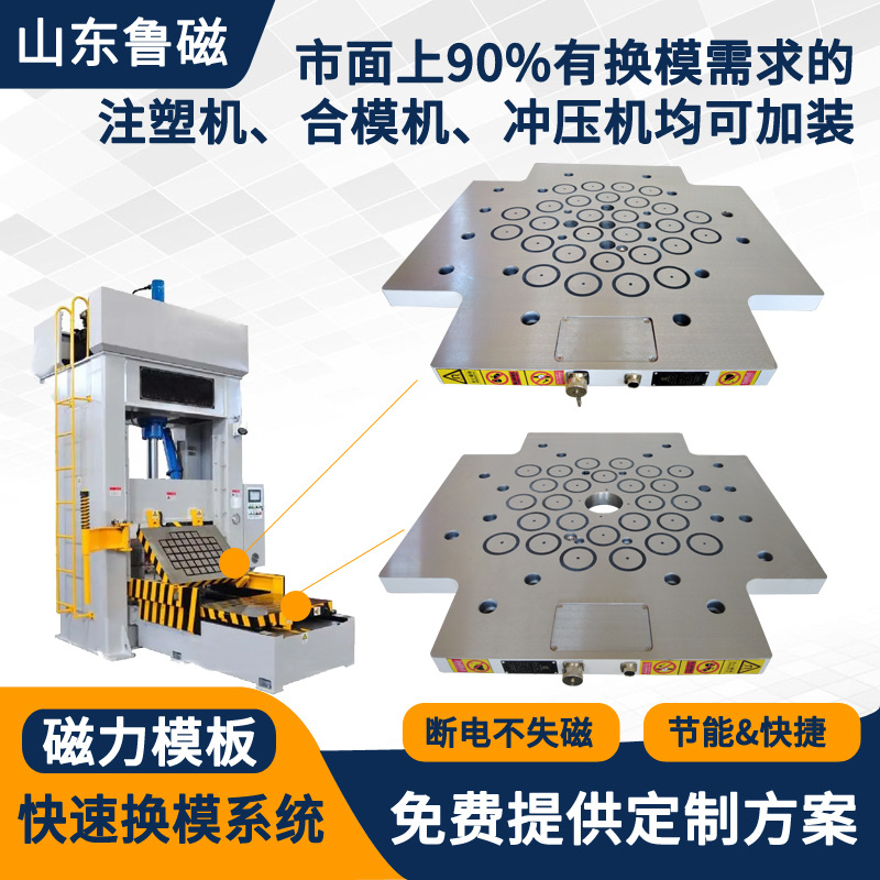 冲压机专用快速换模系统自动电磁换模器注塑机强力电控磁力模板