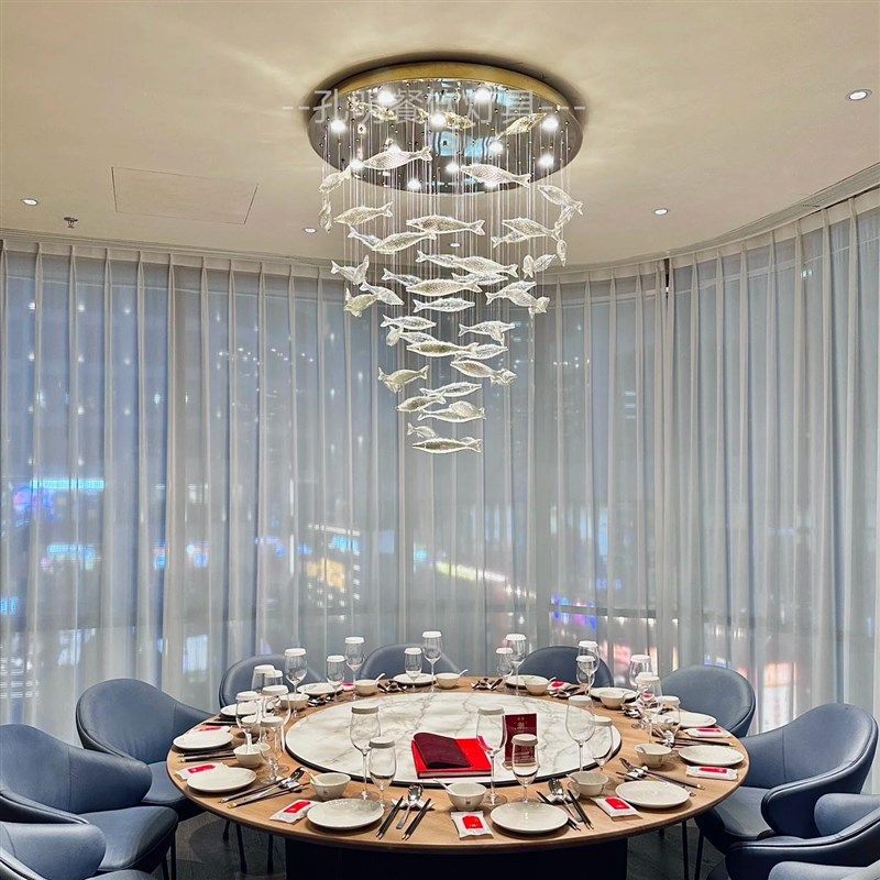 酒店大堂吊灯宴会厅餐饮吊灯美容院民宿小鱼工程灯具艺术吊灯,家装灯饰光源,酒店/宴会厅/餐饮吊灯,淘宝优惠券,粉丝福利购,淘宝优惠卷