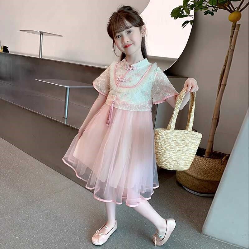 儿童新中式女童连衣裙夏装2024新款夏季公主裙子夏天国风套装汉服