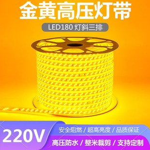 灯带led灯条超亮金黄色光暖光户外防水工程亮化景观照明220v