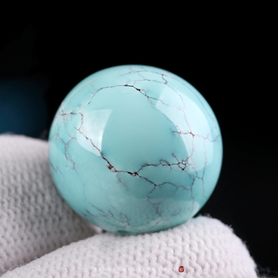 湖北保真原矿绿松石大圆珠散珠隔珠佛珠G手串串珠手链DIY饰品配件