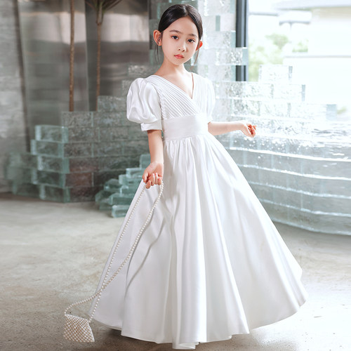 女童演奏晚礼服主持人生日小女孩高端花童公主裙儿童钢琴演出服夏