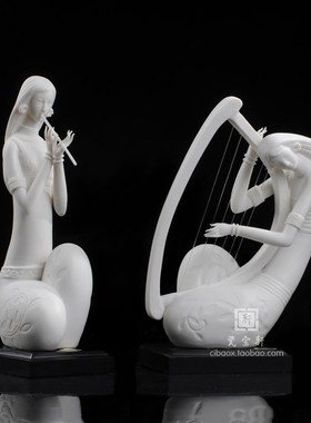 琴韵套组美女现代简约客厅办公人物个性装饰品客厅工艺品礼品摆件