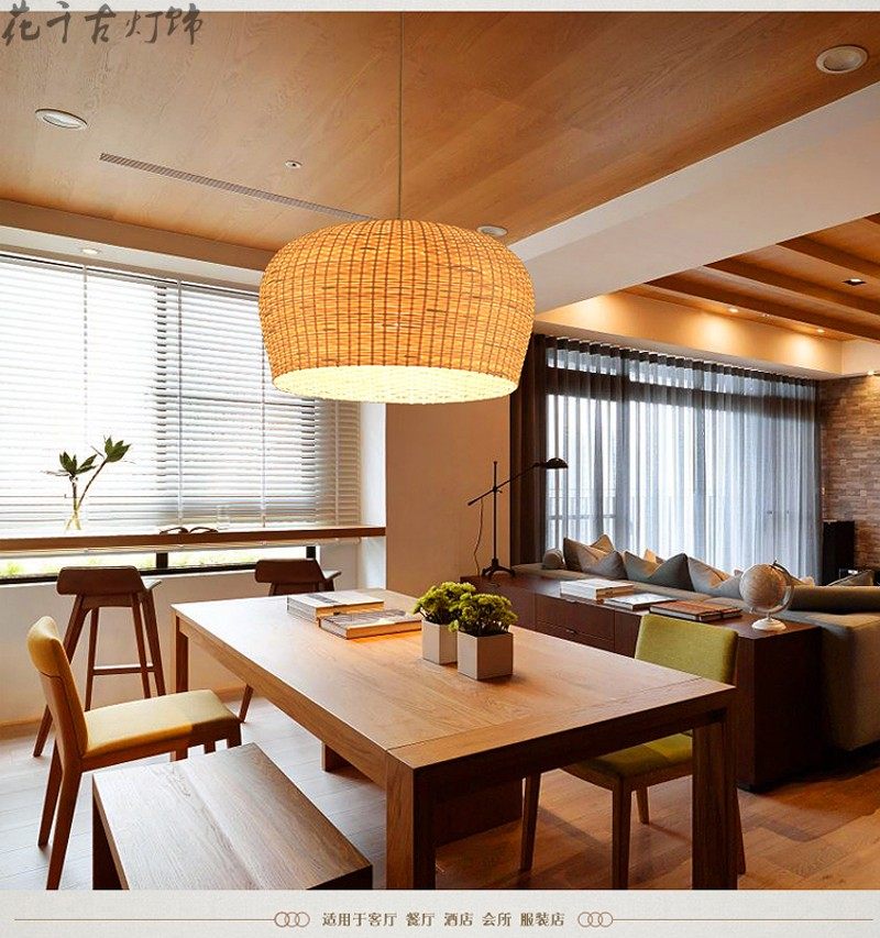 中式吊灯竹艺竹编田园风餐厅吧台饭店卧室阳台日式灯笼榻榻米灯具,家装灯饰光源,客厅吊灯,淘宝优惠券,粉丝福利购,淘宝优惠卷
