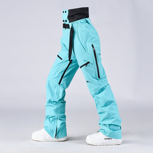 新款单板滑雪裤男保暖加绒防风防水3L面料雪裤户外耐磨双板雪裤女