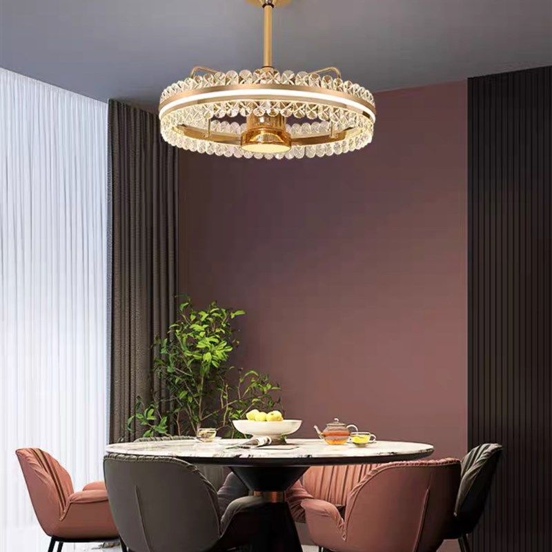 高档轻奢水晶大气客厅风扇灯现代简约家用吊扇灯卧室灯吸顶灯,家装灯饰光源,风扇灯,淘宝优惠券,粉丝福利购,淘宝优惠卷